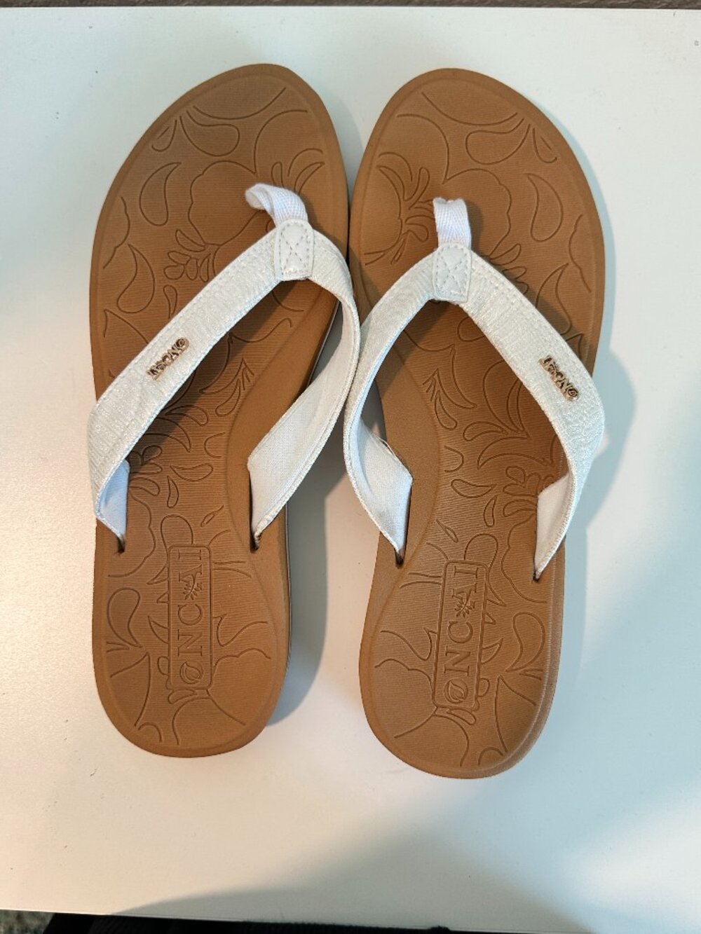 ONCAI Women's Flip Flops White Size 9